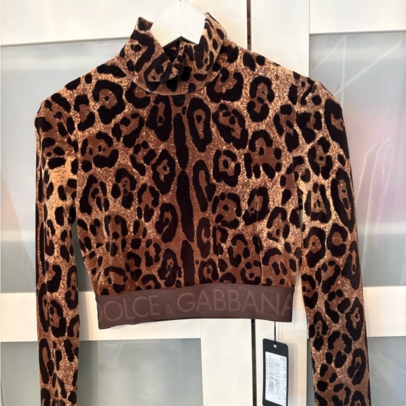 Dolce & Gabbana Brown Leopard Crop Top NWT - Picture 2 of 7